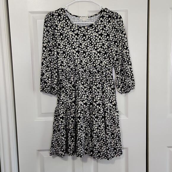 Vintage Moa Moa Daisy Print Dress Size XS Peplum Layered Pockets Knee Length - Picture 1 of 8